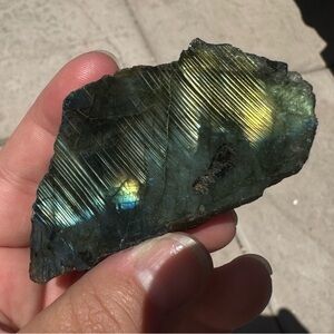 Labradorite half polished raw chunk